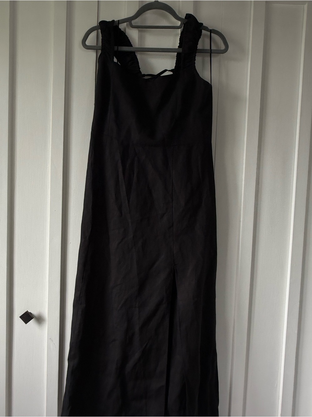 Zara Black Sleeveless Maxi Dress with Ruffled Straps
